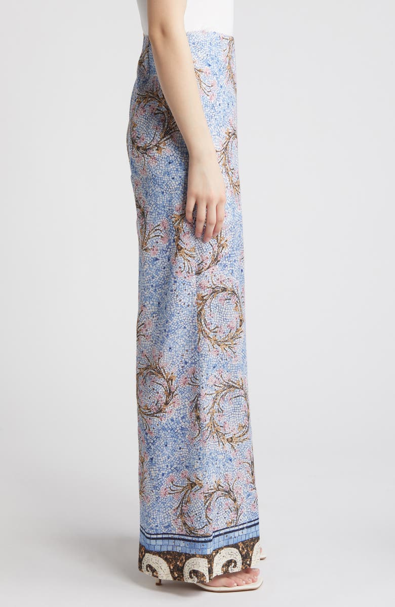 KOBI HALPERIN Lilley Tile Print Eyelet Wide Leg Cotton Pants, Alternate, color,