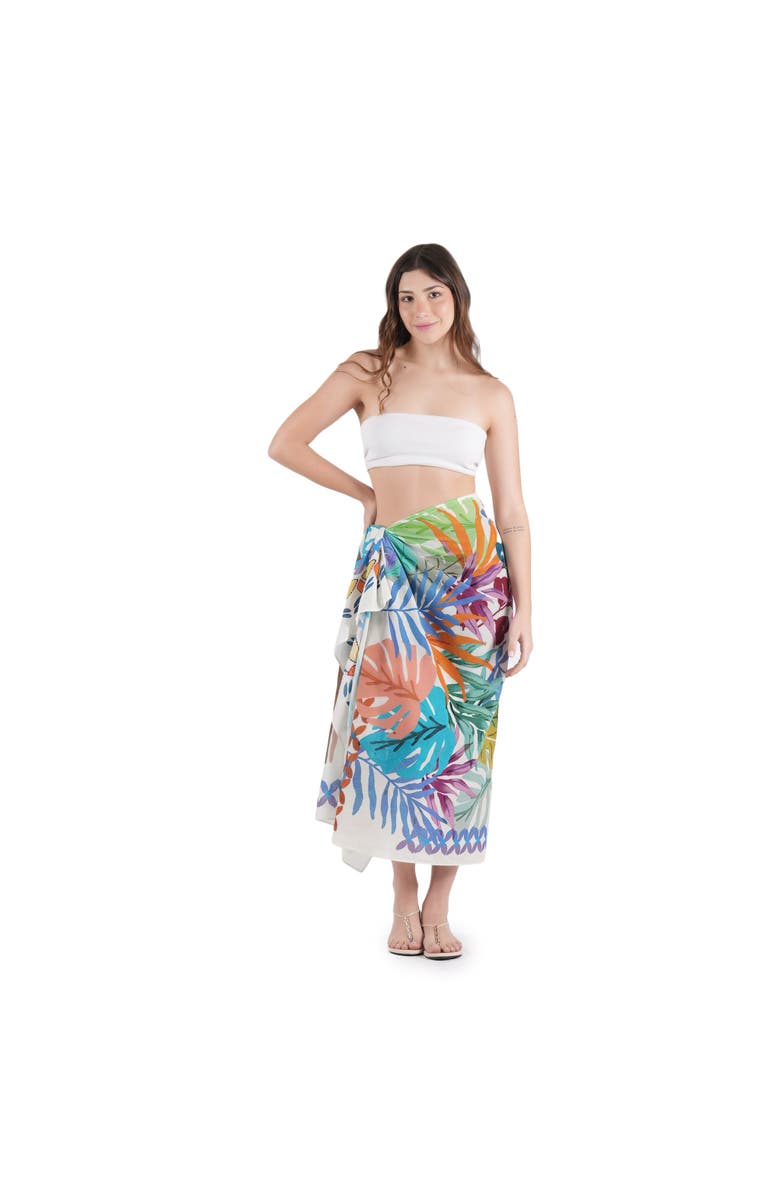 Vismaya Tropical Canopy Scarf, Alternate, color, Blue