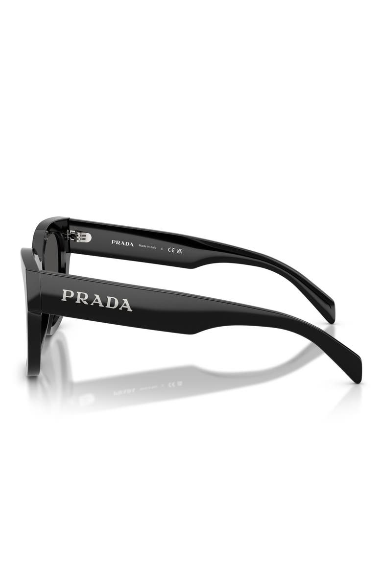 53mm Square Sunglasses, Alternate, color, BLACK / DARK GREY