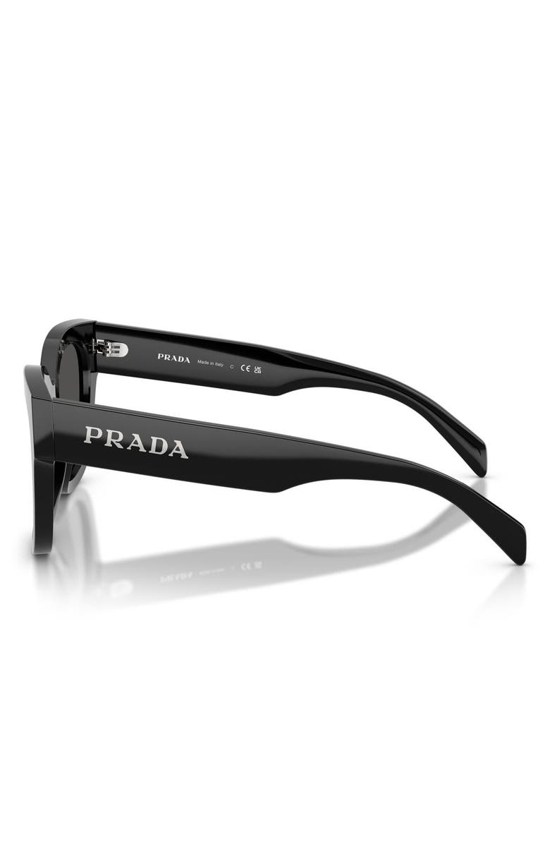 Prada 53mm Square Sunglasses, Alternate, color, Black / Dark Grey