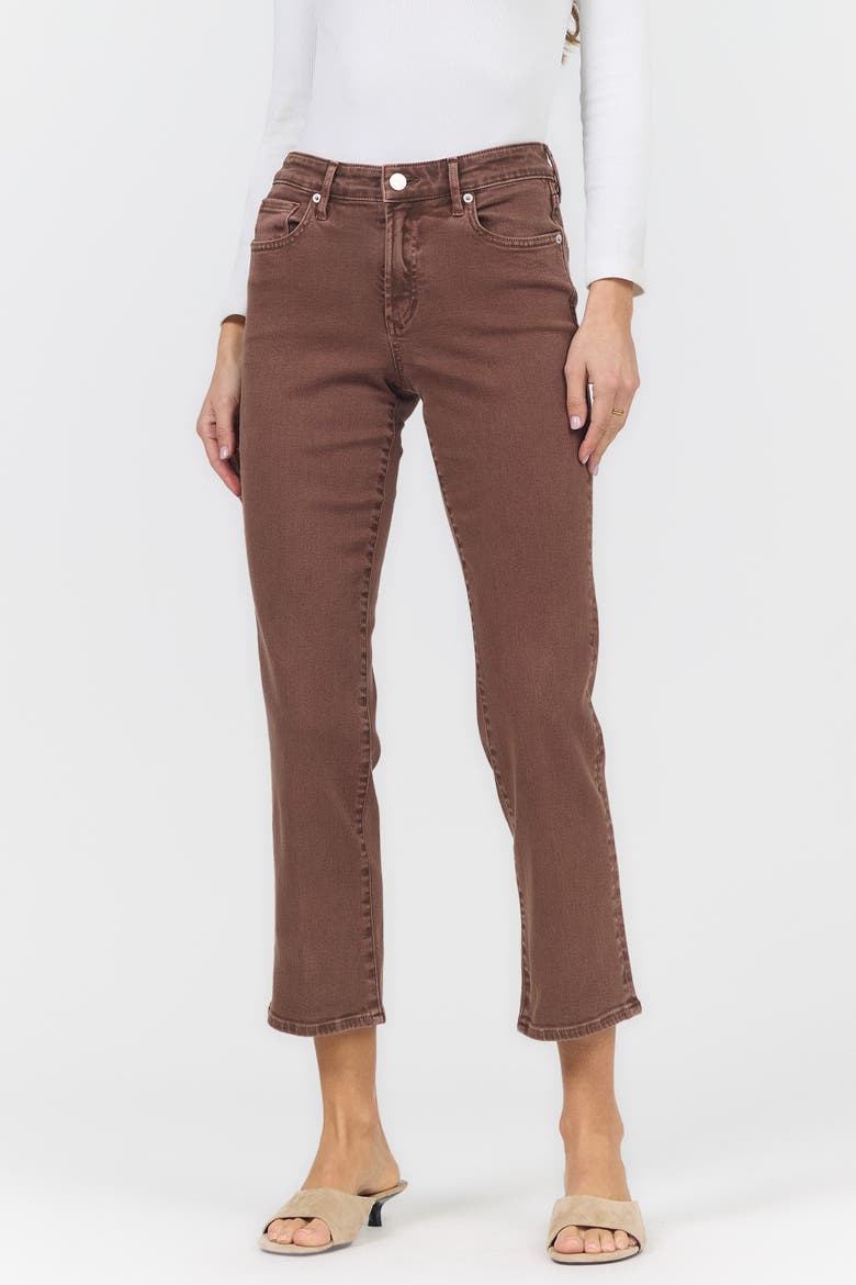 Anika Mid Rise Ankle Straight Jeans, Alternate, color, Cappuccino