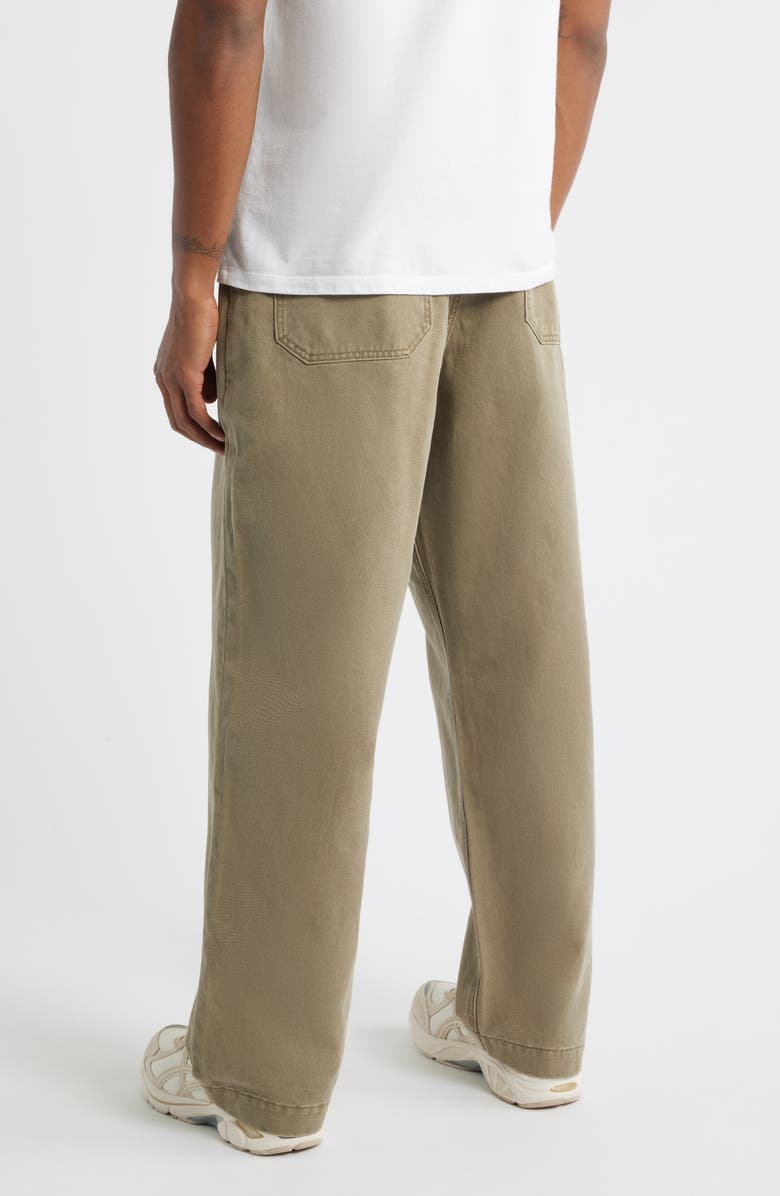 Obey Commons Flat Front Cotton Twill Chinos, Alternate, color, Mermaid Faded Wash