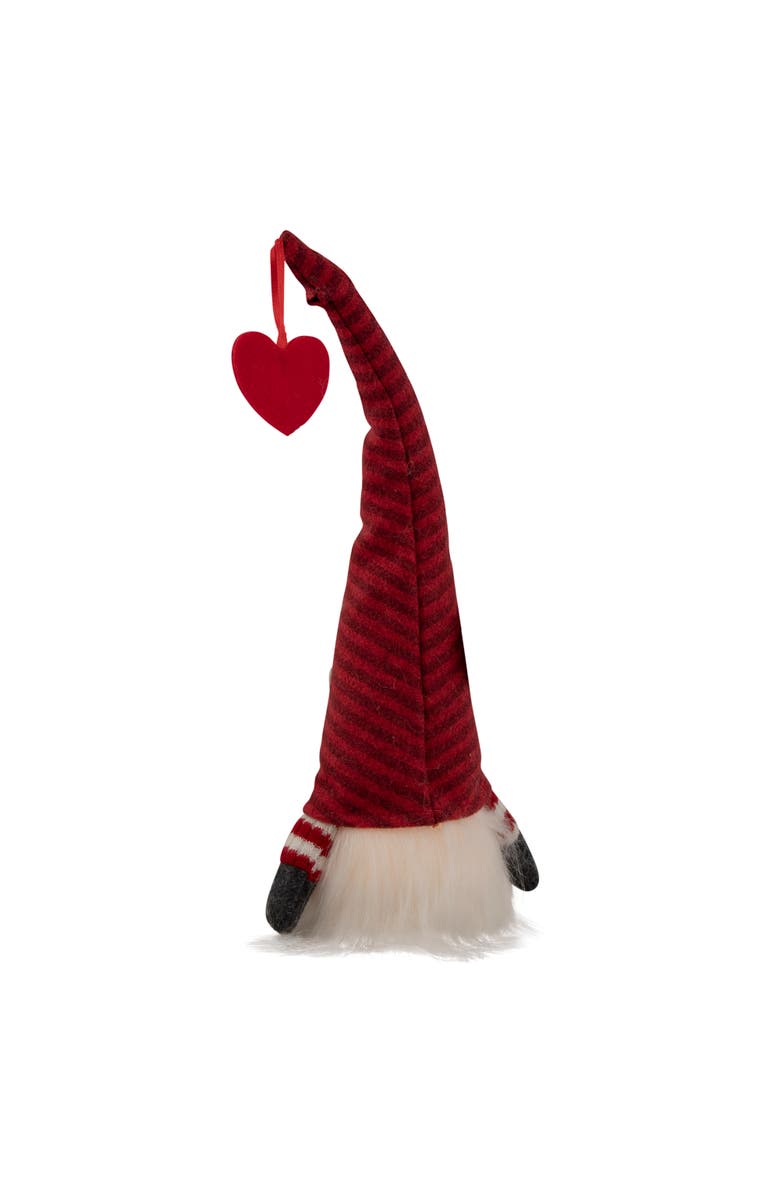 Northlight 14" Lighted Red Striped 'Kiss Me' Valentine's Day Gnome, Alternate, color, Red