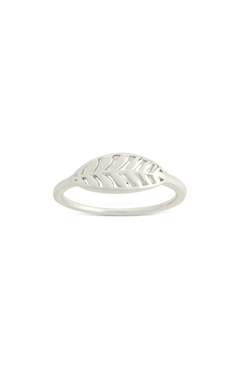 Sterling Forever Tyla Textured Signet Ring, Main, color, Silver