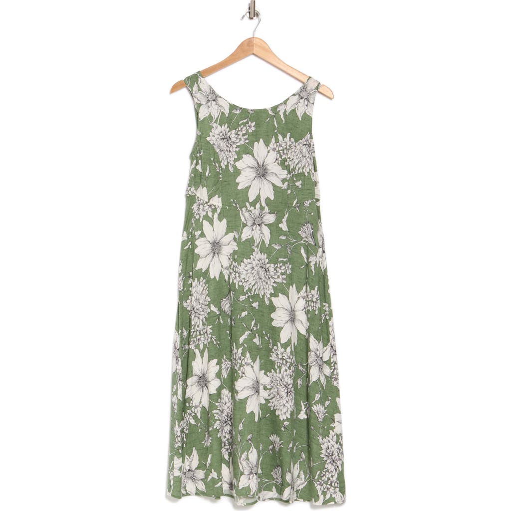 Connected Apparel Floral Lace Back Sleeveless Midi Dress