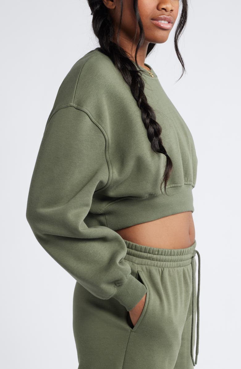 BP. Crop Sweatshirt, Alternate, color, Green Beetle