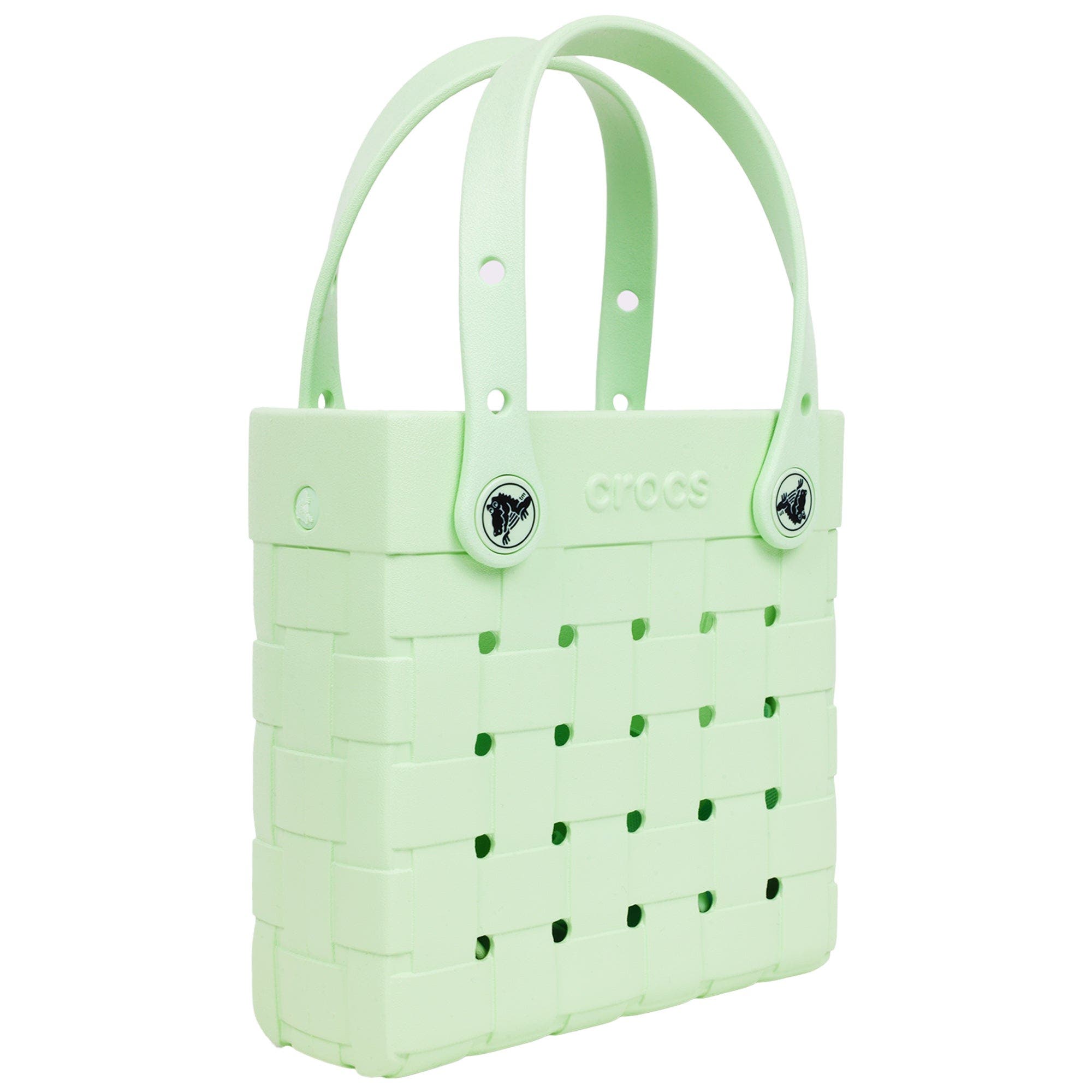 Small Woven Style Crossbody Tote with Top Handles and removeable crossbody strap, Alternate, color, SERENE GREEN