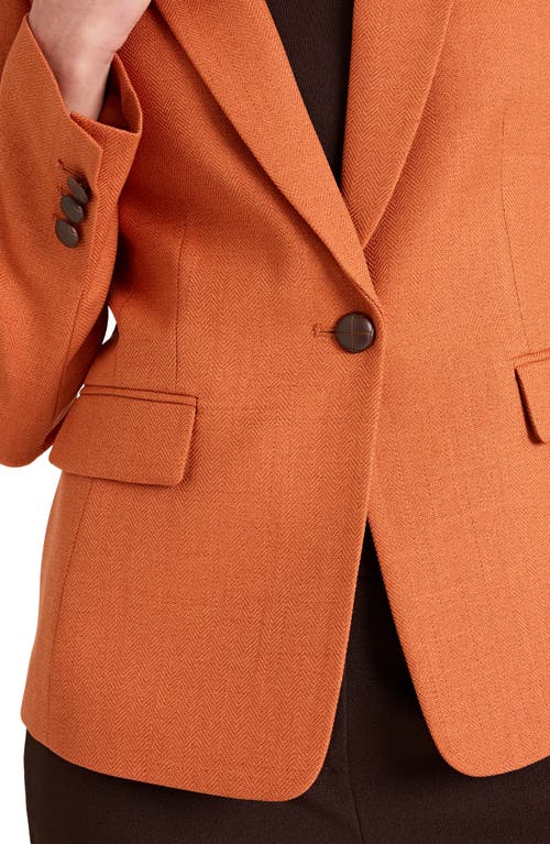 Tahari Asl One-button Blazer In Orange