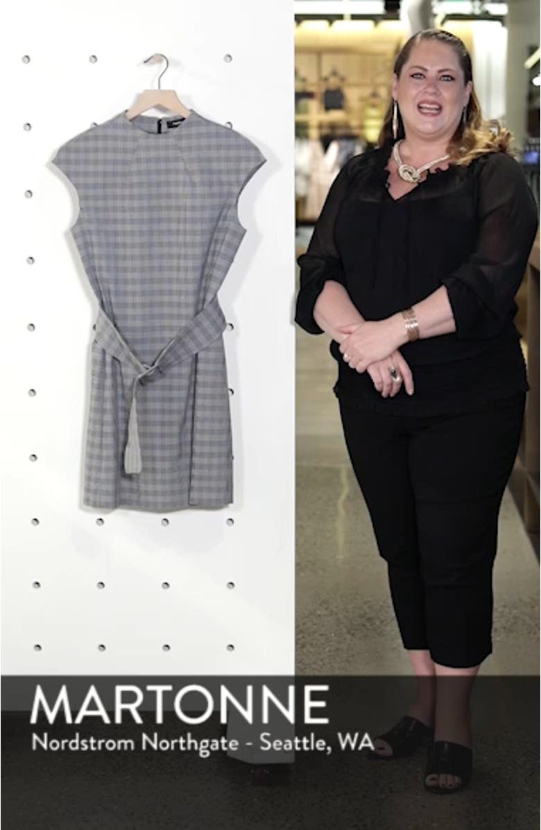 McClair Plaid Mod Belted Sheath Dress, sales video thumbnail