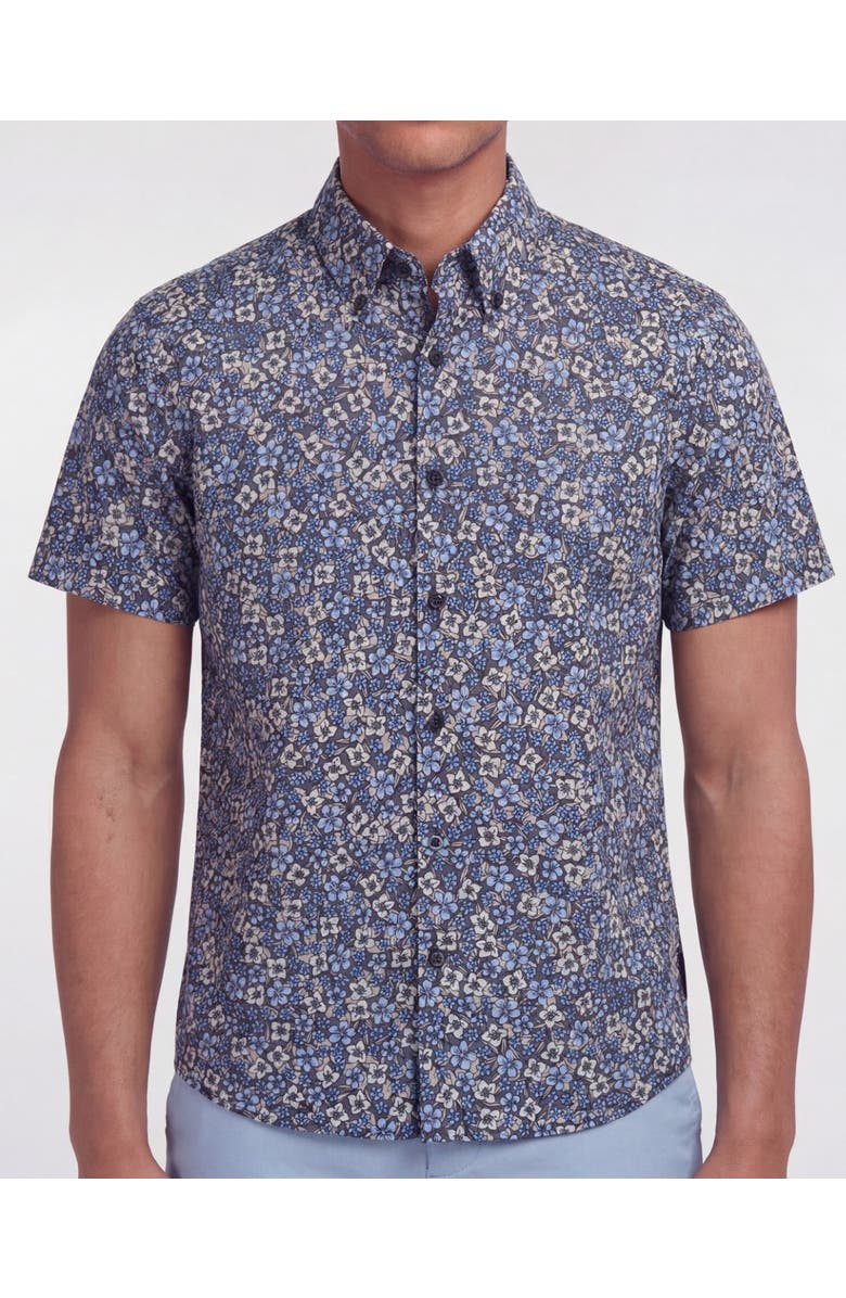 Lords of Harlech Floral Field Mens Printed Button Up Shirt, Alternate, color, Floral Field Black
