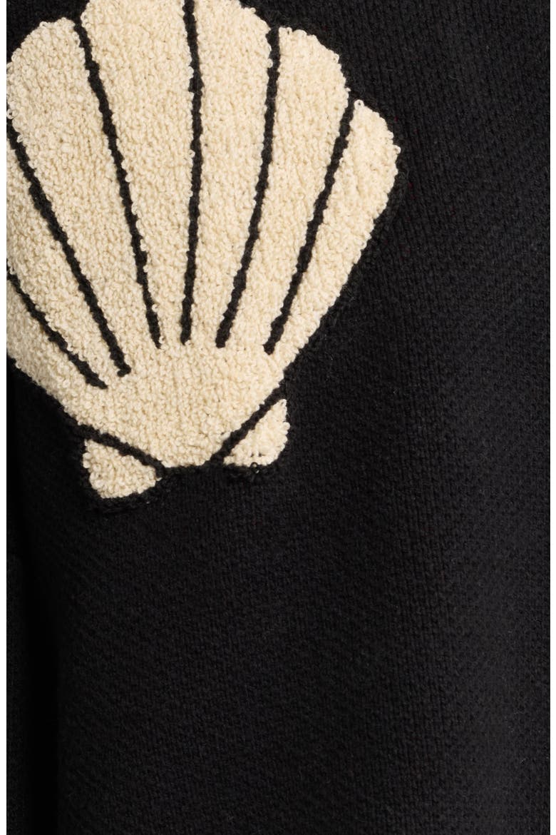 Sea You Later Boxy Seashell Cardigan, Alternate, color, BLACK SEASHELL