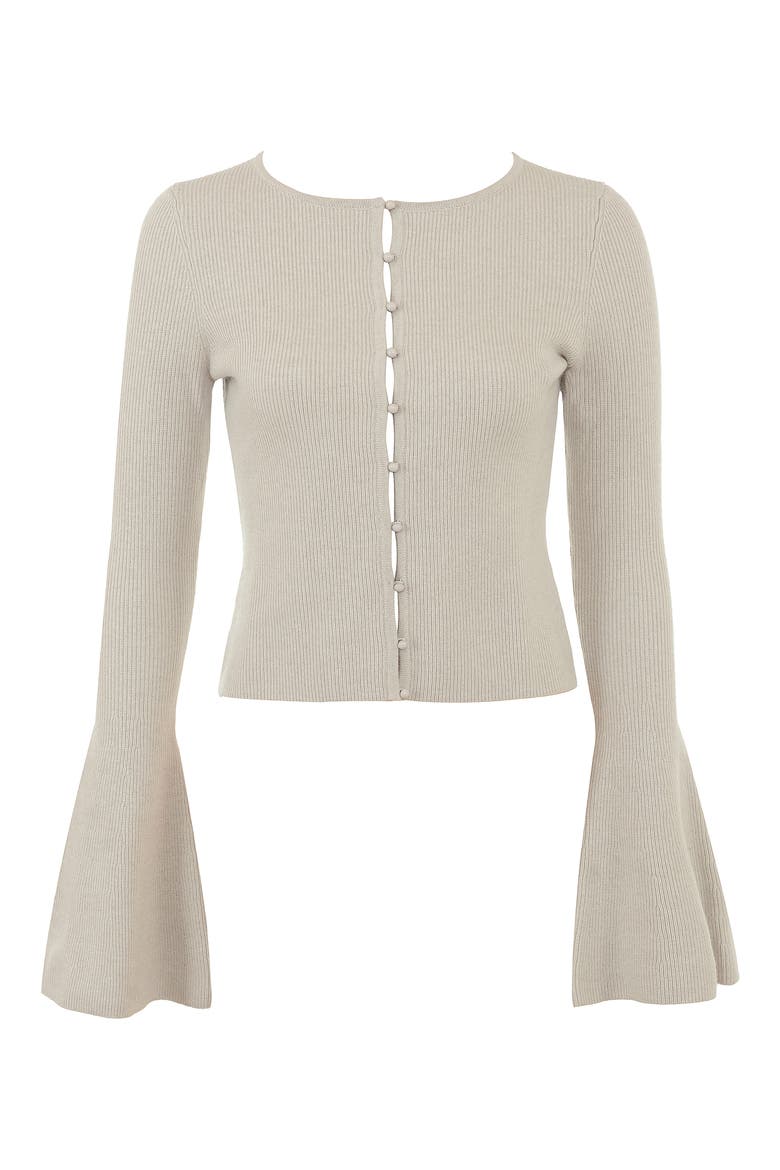 Aster Flared Cuff Cardigan, Alternate, color, GREY MARL