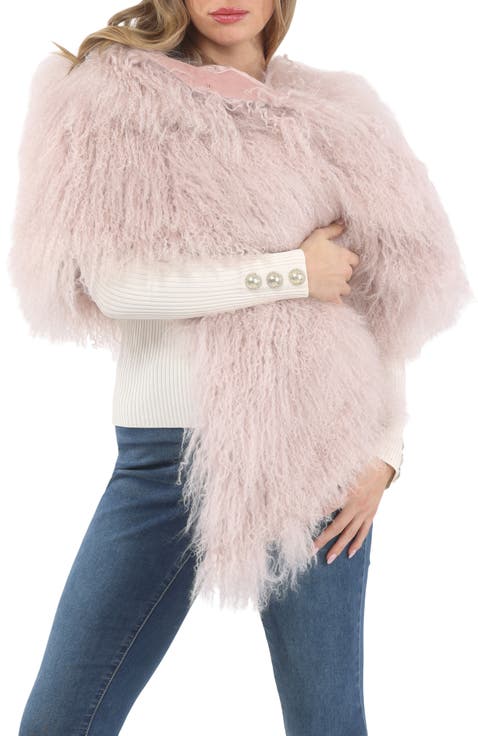 Select Genuine Shearling Shawl