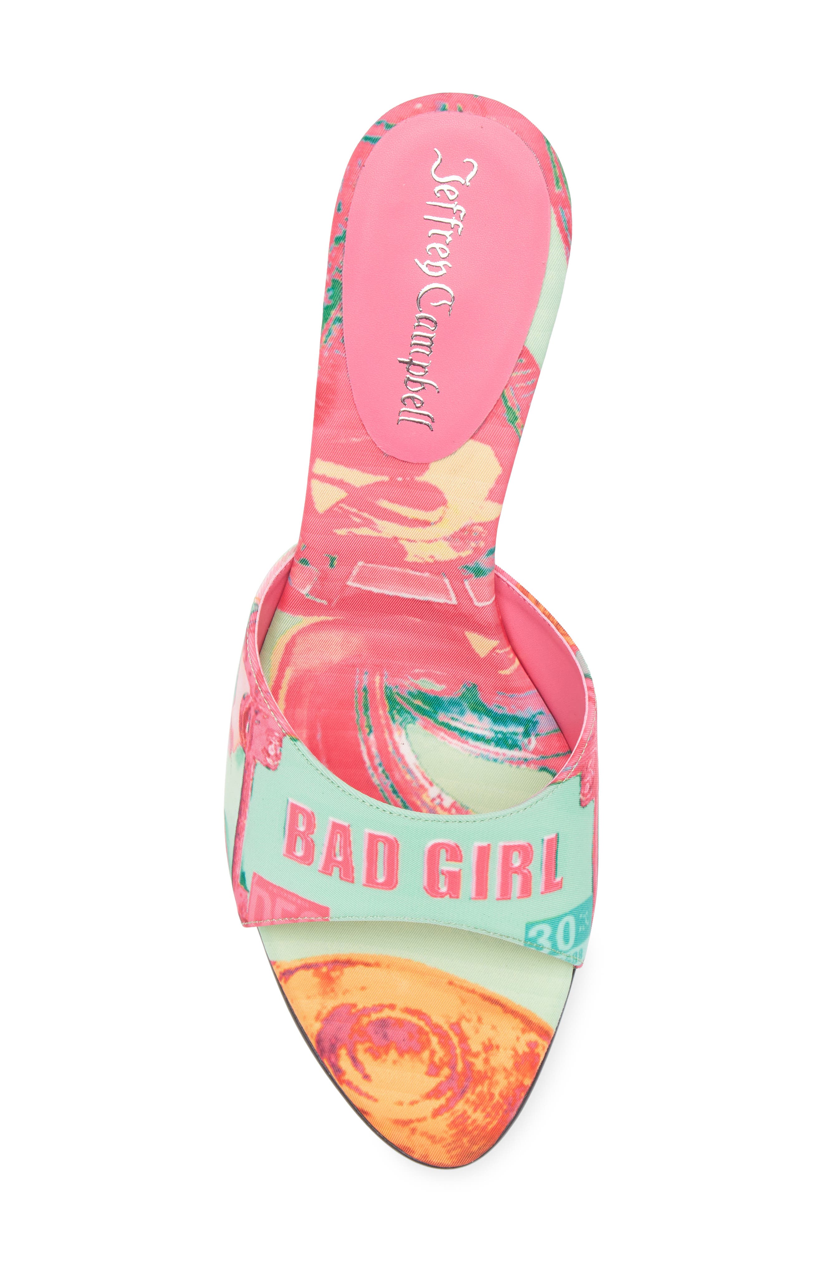 Jeffrey Campbell Agent Slide Sandal, Alternate, color, Green Bad Girl Combo