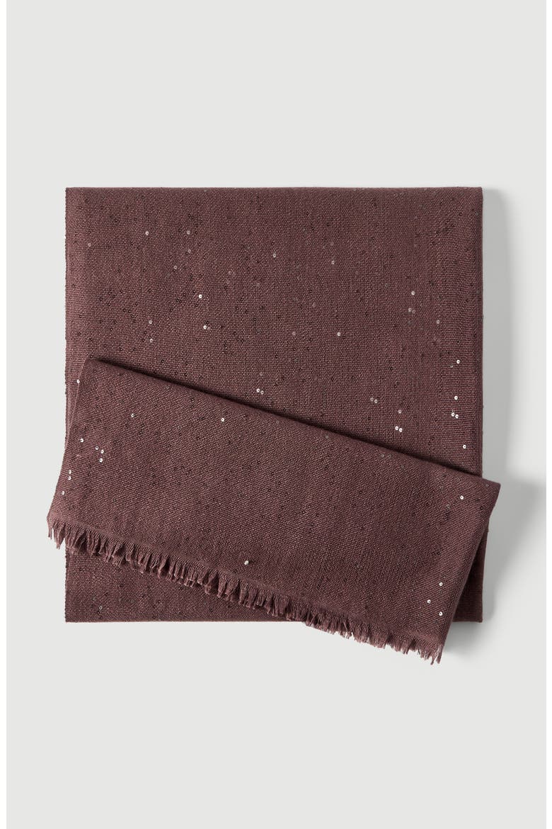 Cashmere and silk Diamond yarn scarf, Alternate, color, Grape