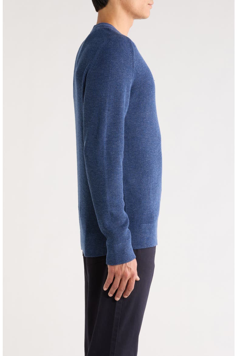 Kaley 6499 Cotton Crewneck Sweater, Alternate, color, DENIM BLUE