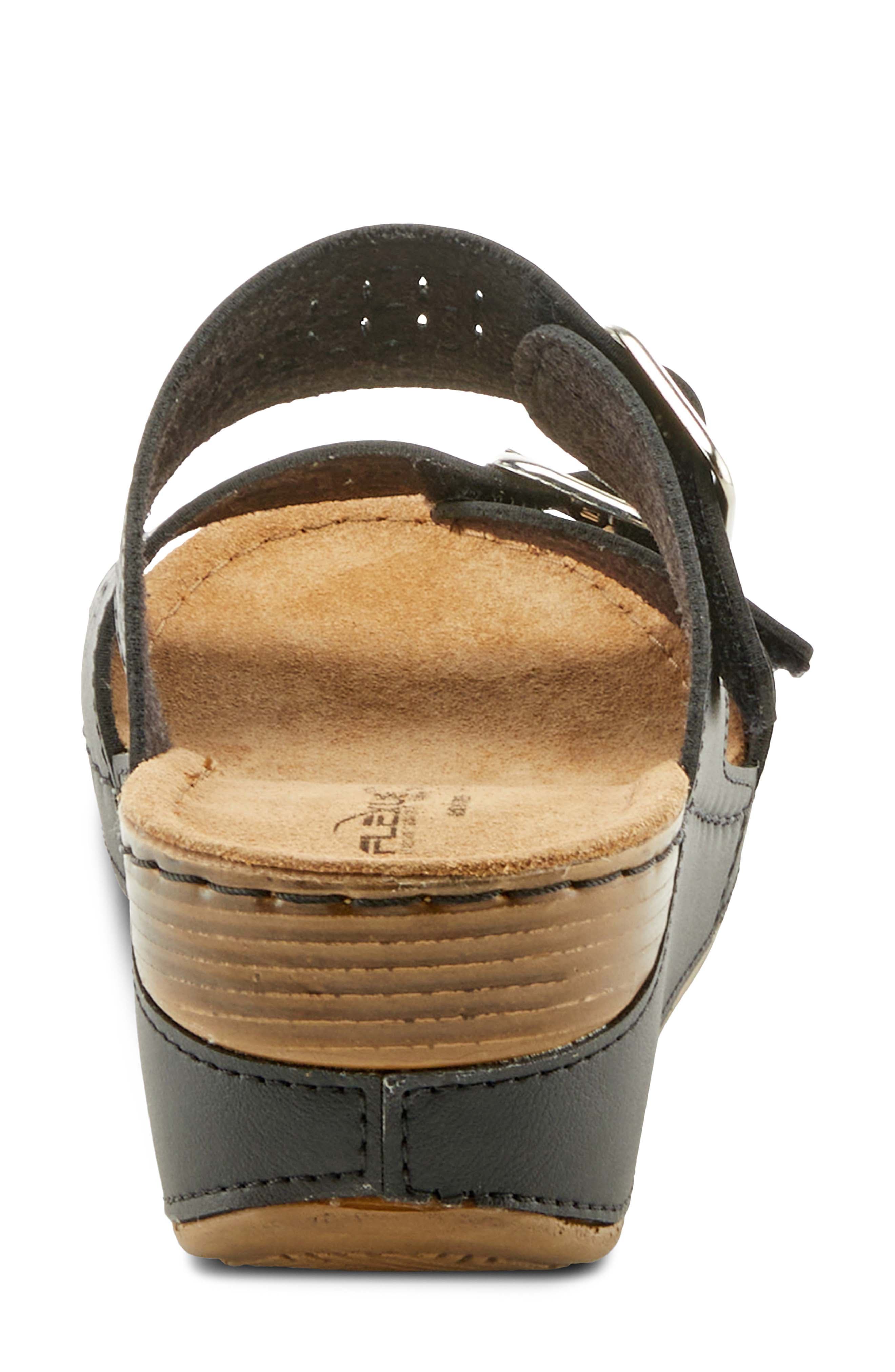 Flexus by Spring Step Thrume Wedge Slide Sandal, Alternate, color, Black