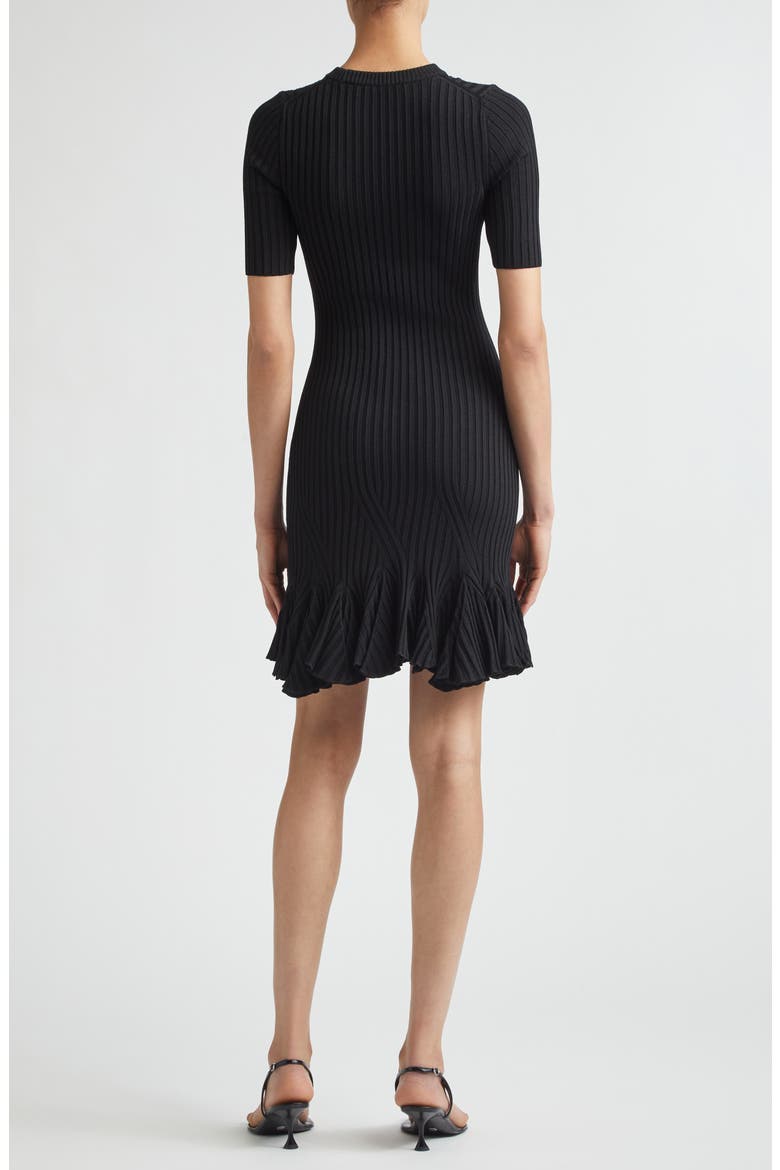 Leandra Short Sleeve Rib Sweater Dress, Alternate, color, BLACK