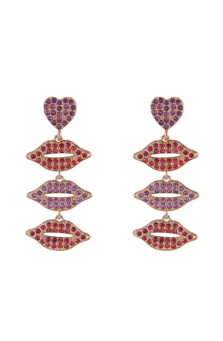 Hallmark Stone Lip Linear Earrings, Alternate, color, Red