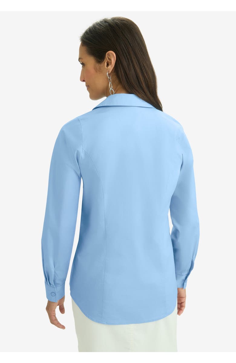 Jessica London Applique Poplin Shirt, Alternate, color, Sky Blue