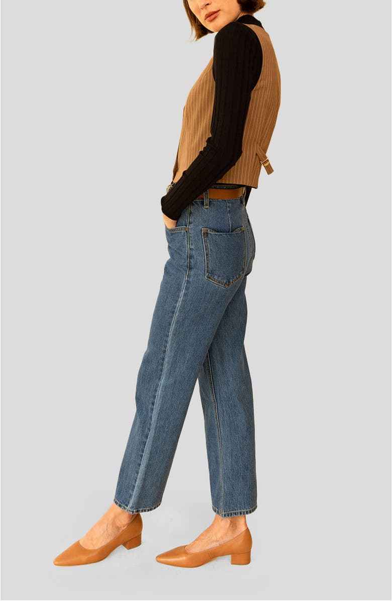 Whimsy + Row Farrah Pant, Alternate, color, Dark Denim