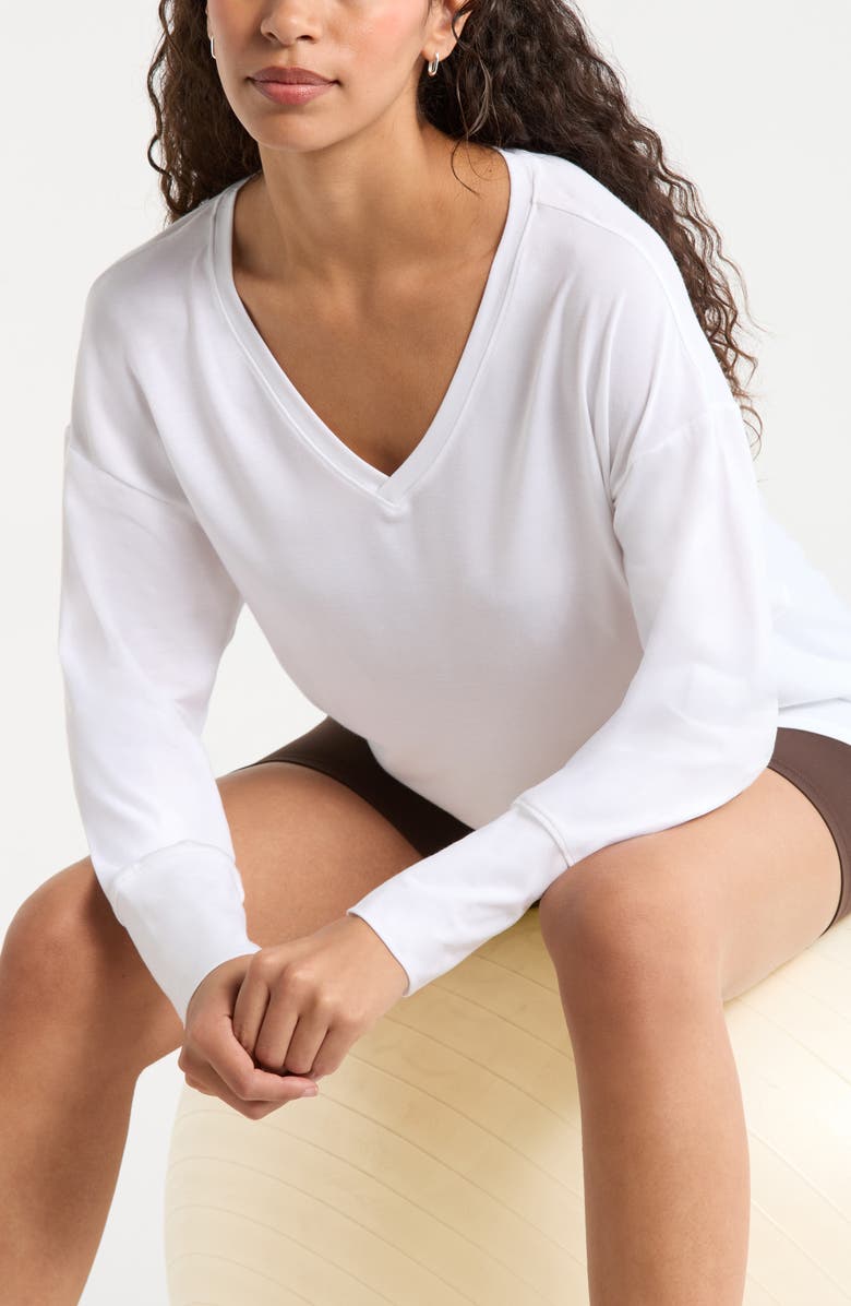 Zella Breathe Long Sleeve T-Shirt, Alternate, color, White