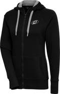 ANTIGUA Women's Antigua Black Carolina Hurricanes Metallic Logo Victory Full-Zip Hoodie