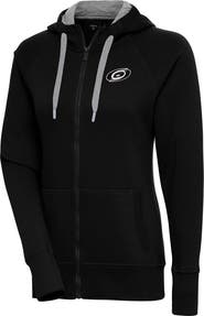 ANTIGUA Women's Antigua Black Carolina Hurricanes Metallic Logo Victory Full-Zip Hoodie