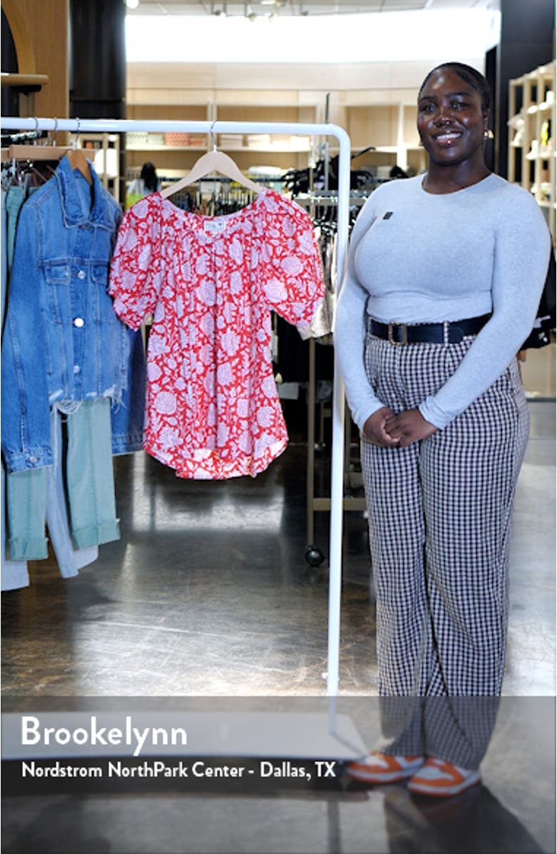 Naomi Print Puff Sleeve Top, sales video thumbnail