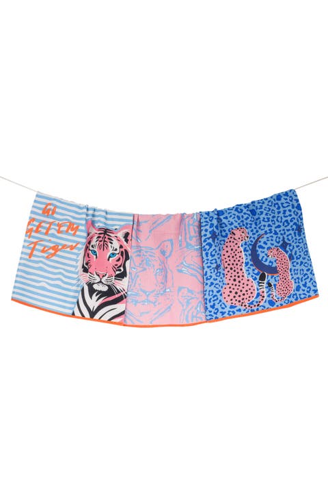 Go Get 'Em Tiger Set of 3 Kitchen Towels