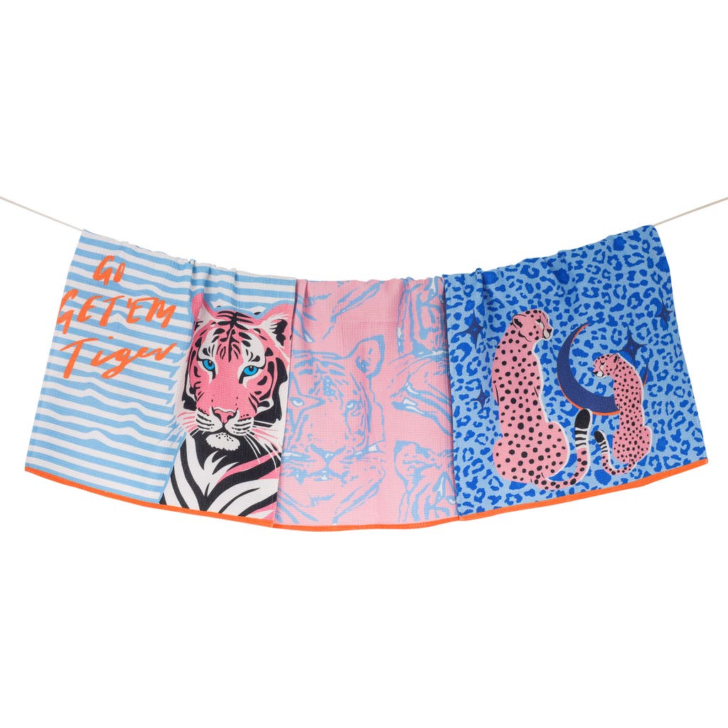 Tiramisu 3-piece Kitchen Towel Set In Blue