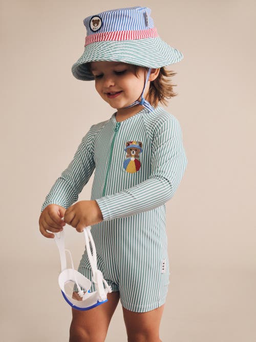 Huxbaby Huxbear Stripe Swimsuit Shortie In Green