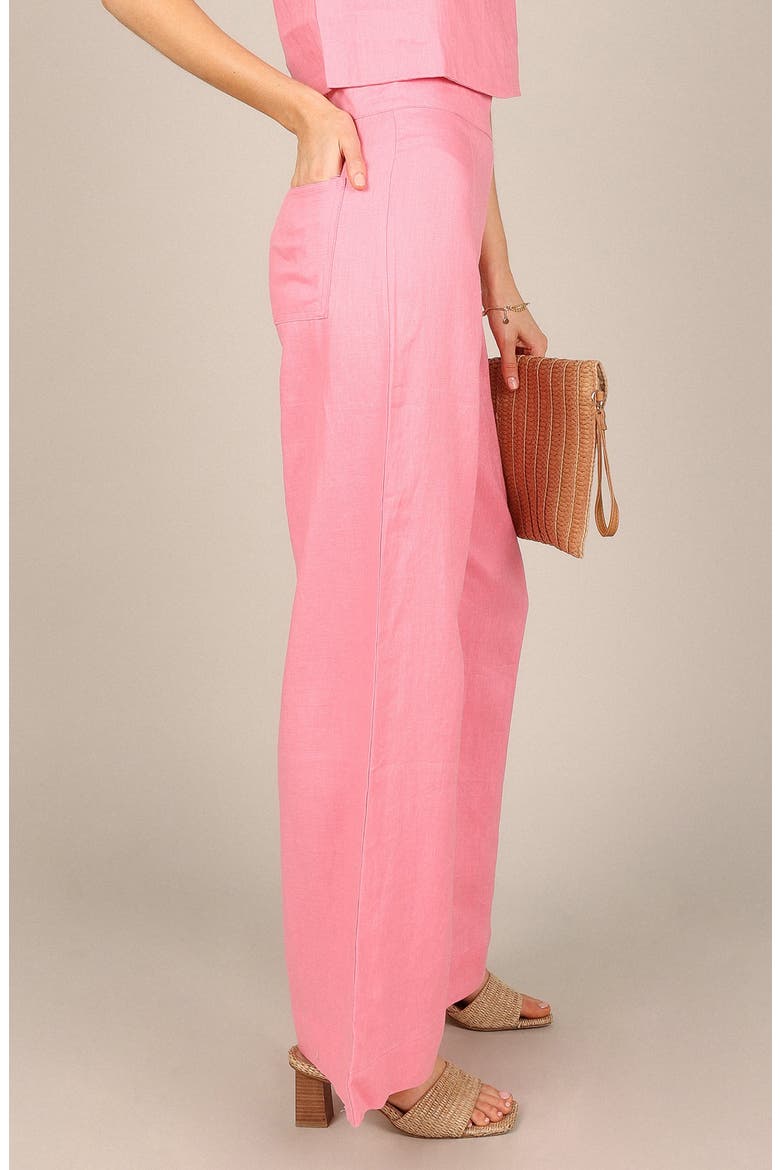Devlin Wide Leg Linen Pants, Alternate, color, PINK