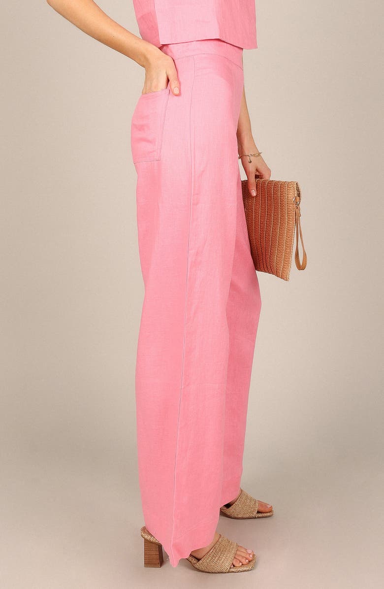 Petal & Pup Devlin Wide Leg Linen Pants, Alternate, color, Pink