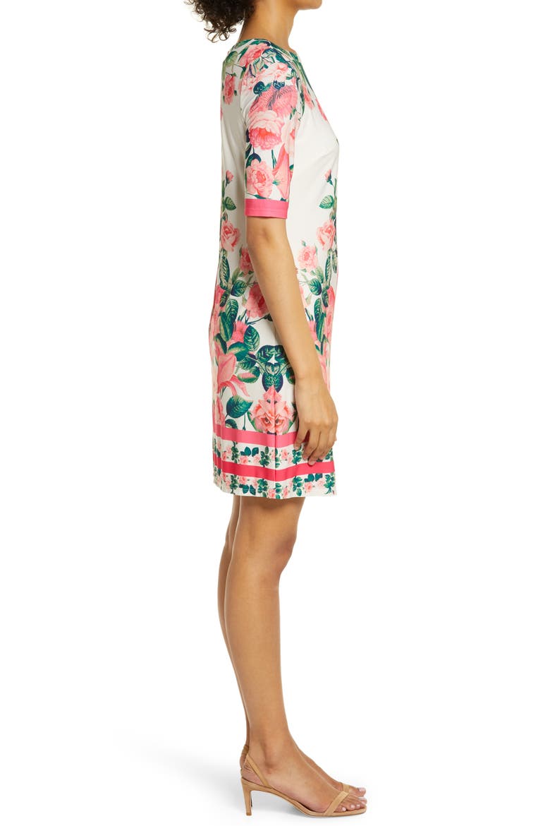 Border Print Sheath Dress, Alternate, color, MULTI
