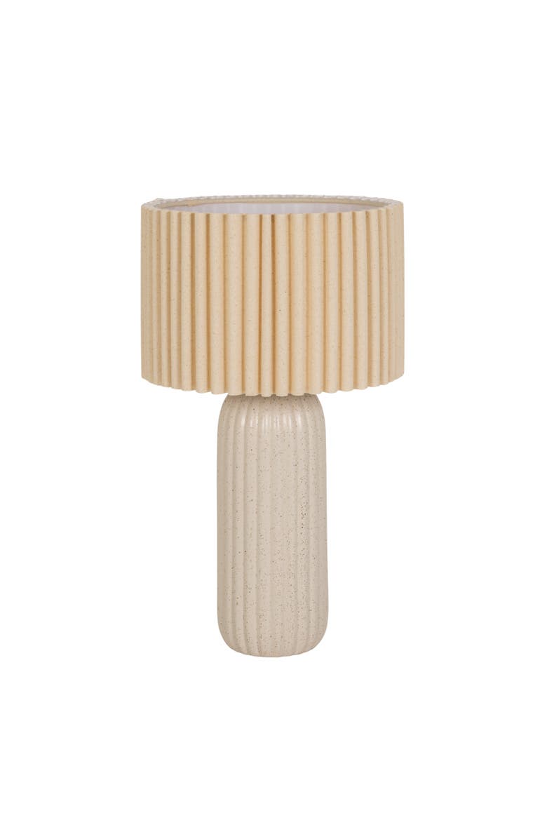 Olive Grove Table Lamp with Ribbed Shade, Main, color, White