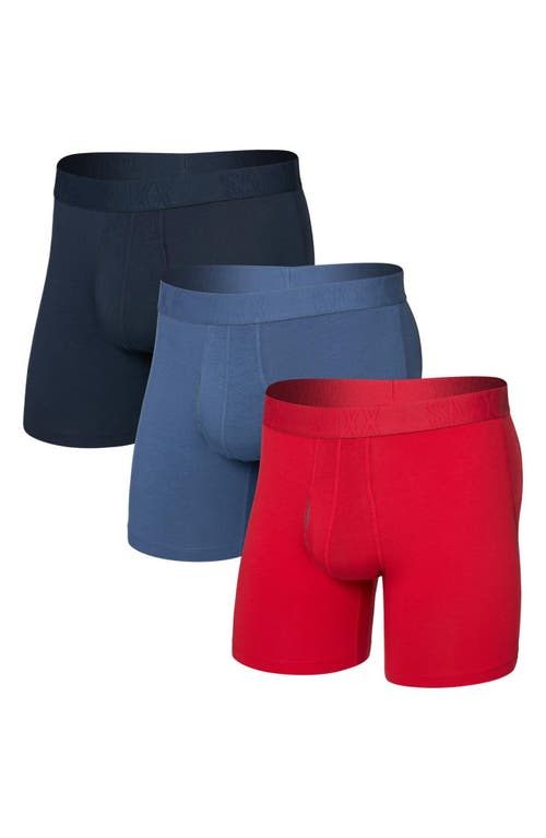 Saxx Assorted 3-pack Droptemp® Cooling Cotton Boxer Briefs In Blue