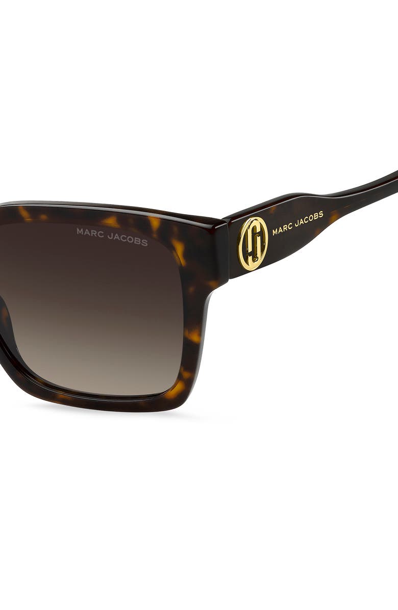 Marc Jacobs 53mm Gradient Square Sunglasses, Alternate, color, Havana/ Brown Sf