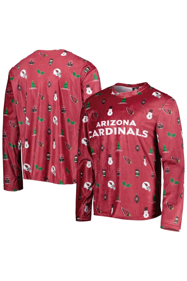 Men's FOCO Cardinal Arizona Cardinals Holiday Repeat Long Sleeve T-Shirt, Main, color, Cardinal