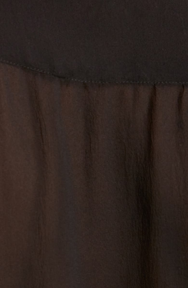 Saint Laurent Tie Neck Flare Cuff Sheer Silk Blouse, Alternate, color, 