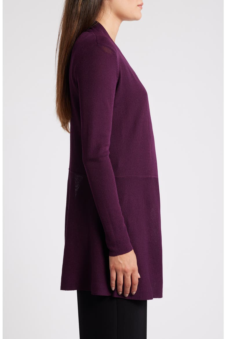 Monterey Peplum Cardigan, Alternate, color, DEEP PLUM