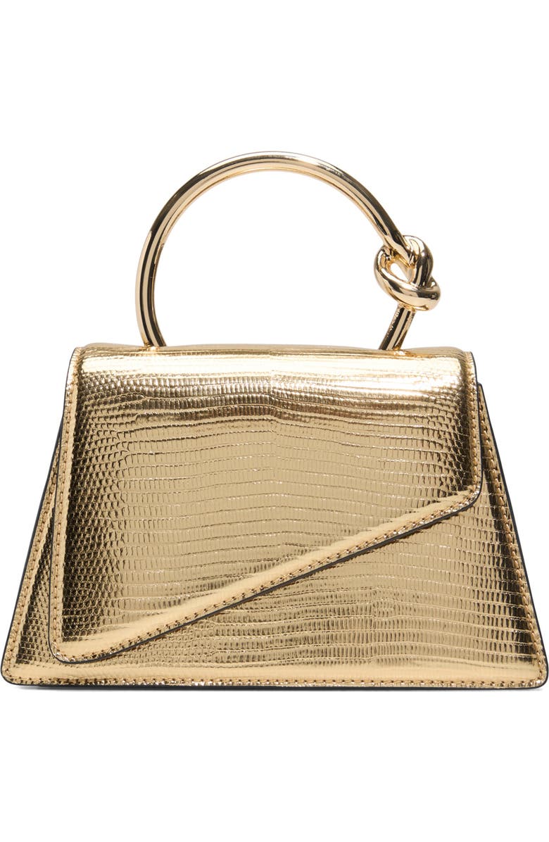 ALDO Aellaax Snakeskin Embossed Faux Leather Top Handle Bag, Main, color, Gold