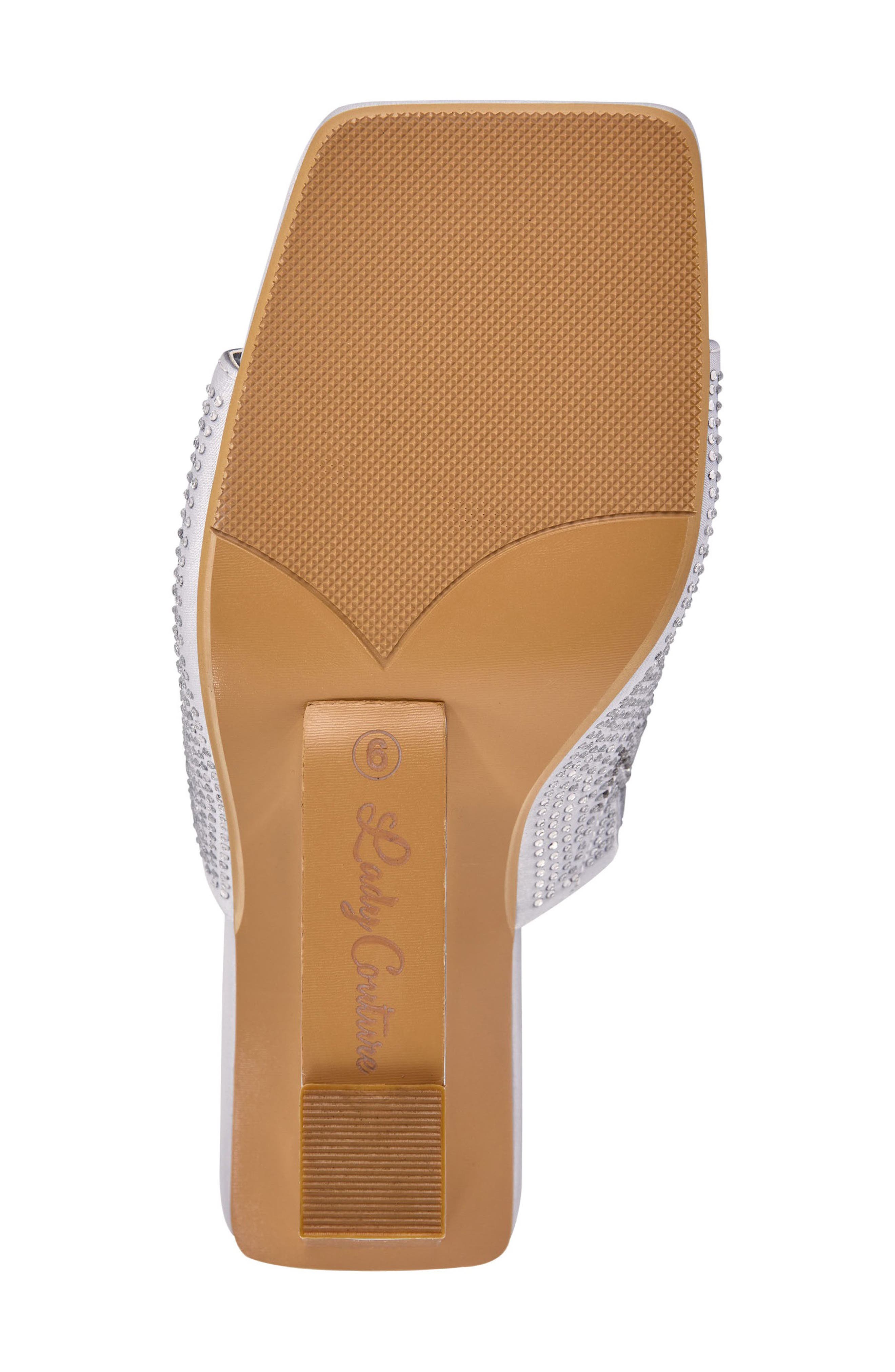Rhinestone Wedge Slide Sandal, Alternate, color, SILVER