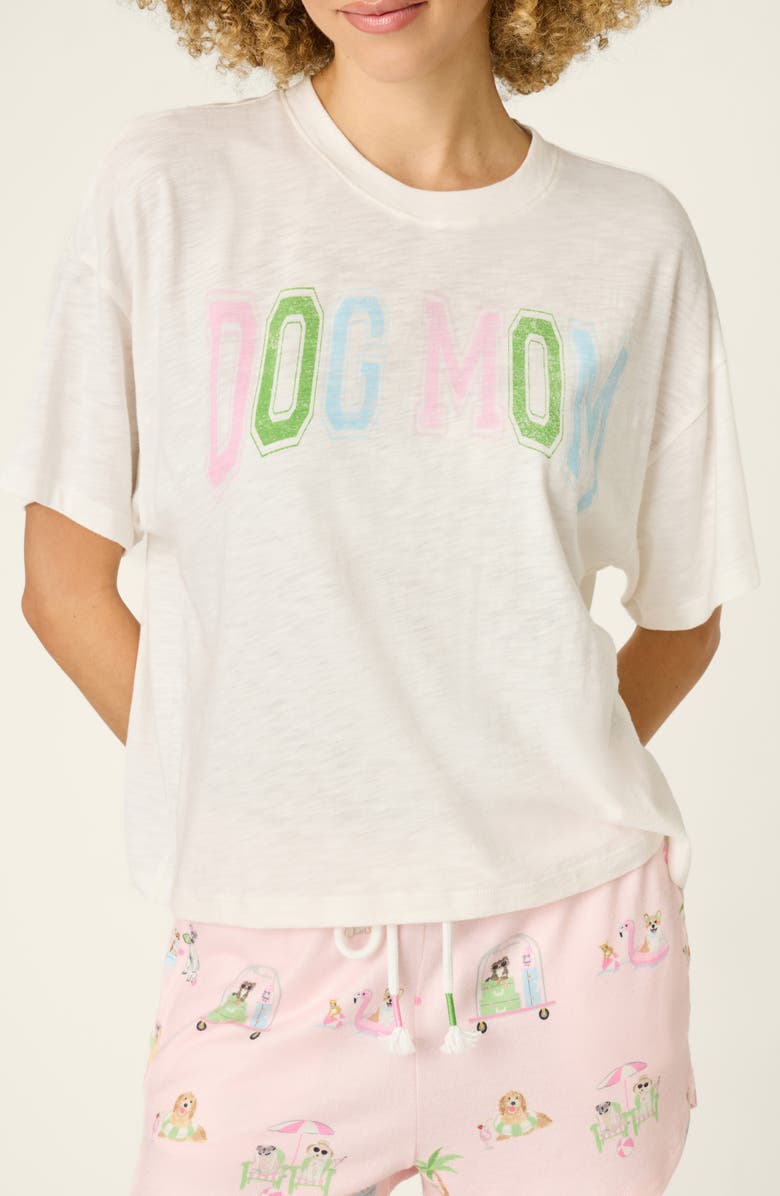 PJ Salvage Pupcation Palm Graphic T-Shirt, Main, color, Ivory