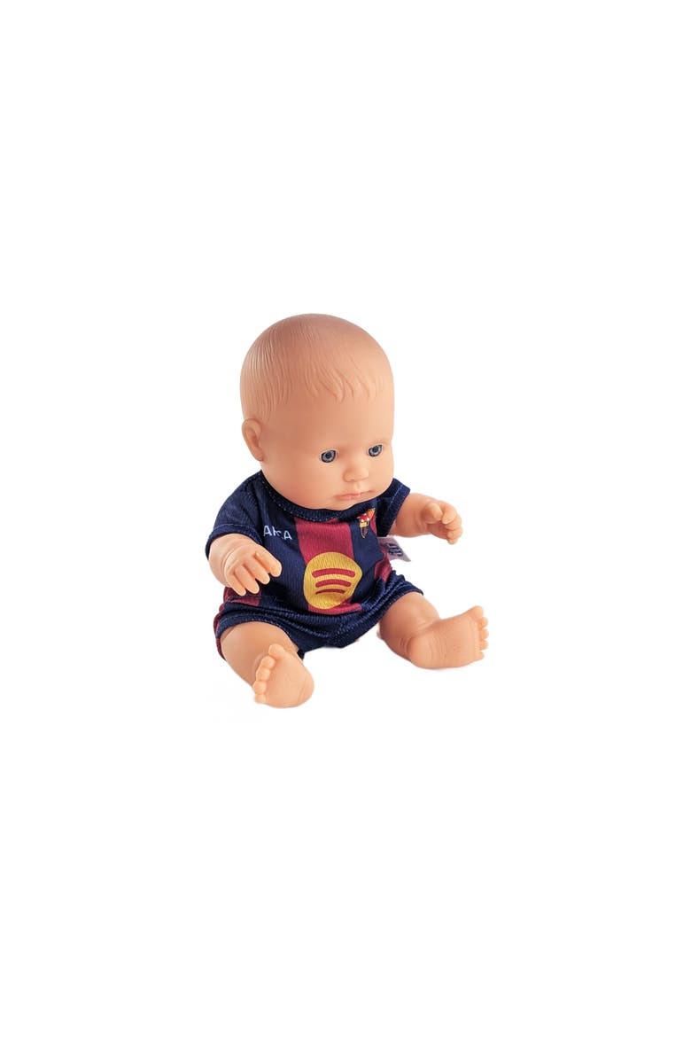 8 1/4 inch Baby Girl Doll with Barcelona Soccer Jersey, Main, color, Light Skin