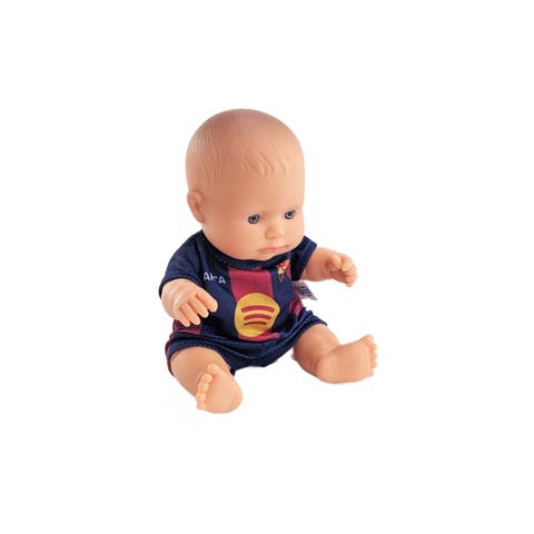 8 1/4 inch Baby Girl Doll with Barcelona Soccer Jersey