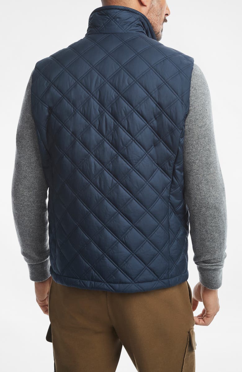 Brooks Brothers Paddock Water Repellent Diamond Quilted Vest, Alternate, color, Navy Blazer
