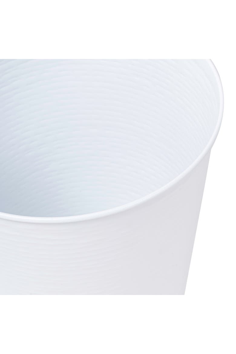 Remi Modern Classic Textured Steel 2-Gallon Wastebasket, Alternate, color, Matte White