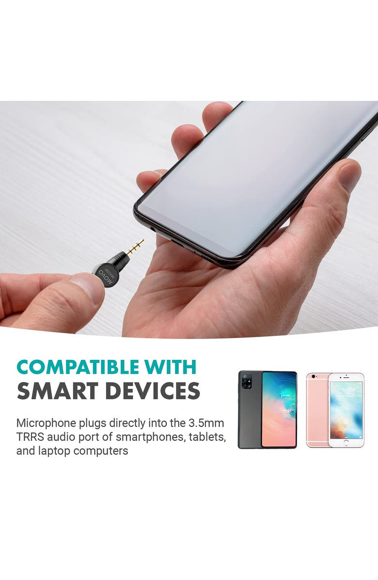 MOVO MA5SP 3.5mm TRRS Shotgun Microphone for iPhone or Android Devices, Alternate, color, Black