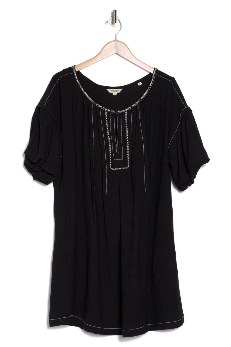 Bubble Sleeve Dress, Alternate, color, BLACK